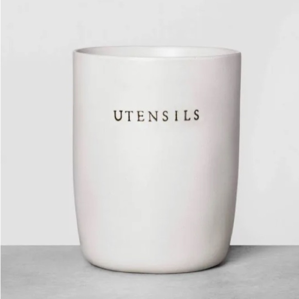 Hearth & Hand Magnolia Utensil Holder Kitchen Stoneware Crock Utensils Cream